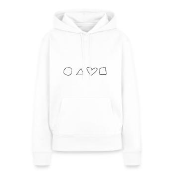 Formen Herz Form Symbole Kreis - Frauen Premium Bio Hoodie - Weiß - Vorne - Julia (174cm)