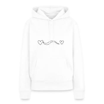 Onde de la ligne du cœur - Sweat à capuche Premium bio Femme - blanc - Devant - Julia (174cm)