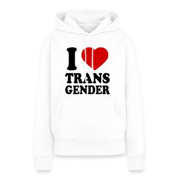 I love transgender trans gender - Sweat à capuche Premium bio Femme - blanc - Devant - Julia (174cm)