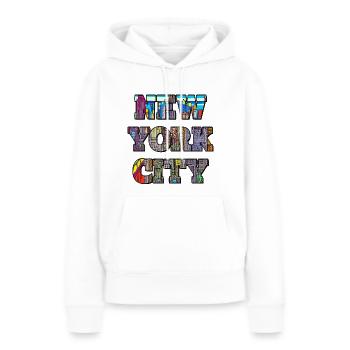 Ville de New York - Sweat à capuche Premium bio Femme - blanc - Devant - Julia (174cm)