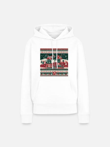 Windmühle - Frauen Premium Bio Hoodie - Weiß