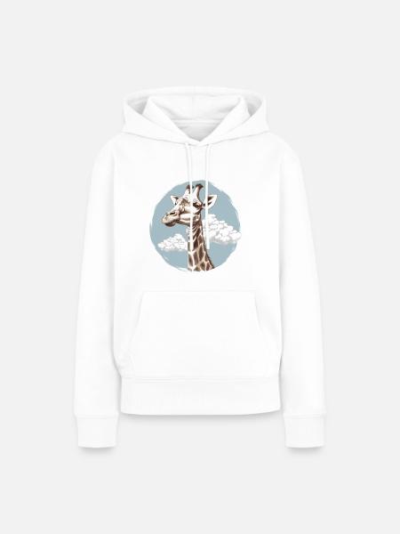 Giraffe im Himmel - Frauen Premium Bio Hoodie - Weiß