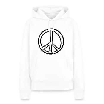 Peacezeichen - Frauen Premium Bio Hoodie - Weiß - Vorne - Julia (174cm)