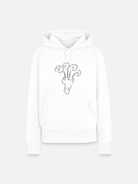 Blume Symbol Blumenstrauß - Frauen Premium Bio Hoodie - Weiß