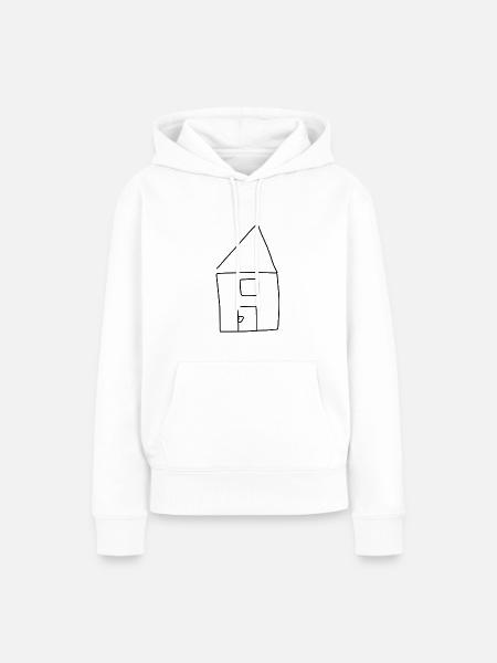 Haus Symbol Wohnen - Frauen Premium Bio Hoodie - Weiß