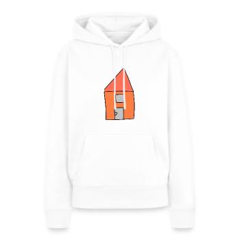 Haus Symbol Wohnen rot - Frauen Premium Bio Hoodie - Weiß - Vorne - Julia (174cm)
