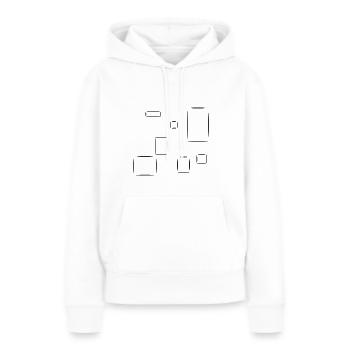 Motif Carré Carré Symboles Forme - Sweat à capuche Premium bio Femme - blanc - Devant - Julia (174cm)