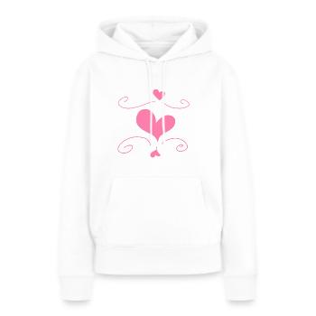 Coeur Amour Symbole Forme - Sweat à capuche Premium bio Femme - blanc - Devant - Julia (174cm)