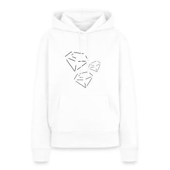 Diamants Diamants Forme Forme - Sweat à capuche Premium bio Femme - blanc - Devant - Julia (174cm)