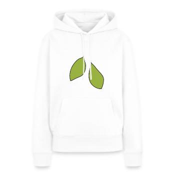 zwei blätter blatt symbol - Frauen Premium Bio Hoodie - Weiß - Vorne - Julia (174cm)