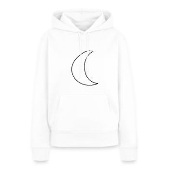 Forme du symbole de la lune - Sweat à capuche Premium bio Femme - blanc - Devant - Julia (174cm)