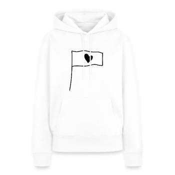 Drapeau Coeur Amour Symbole Forme - Sweat à capuche Premium bio Femme - blanc - Devant - Julia (174cm)