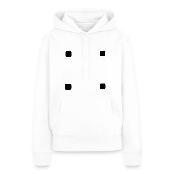 Carré Forme Carrée Icône Quatre - Sweat à capuche Premium bio Femme - blanc - Devant - Julia (174cm)