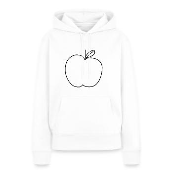 Forme du symbole de la pomme - Sweat à capuche Premium bio Femme - blanc - Devant - Julia (174cm)