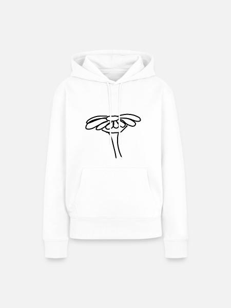 Blume Symbol Seite - Frauen Premium Bio Hoodie - Weiß