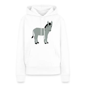 Âne - Sweat à capuche Premium bio Femme - blanc - Devant - Julia (174cm)