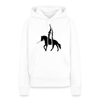 Voltige - Sweat à capuche Premium bio Femme - blanc - Devant - Julia (174cm)