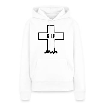 RIP Cross - Frauen Premium Bio Hoodie - Weiß - Vorne - Julia (174cm)