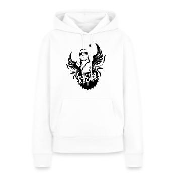 electro rocker - Sweat à capuche Premium bio Femme - blanc - Devant - Julia (174cm)