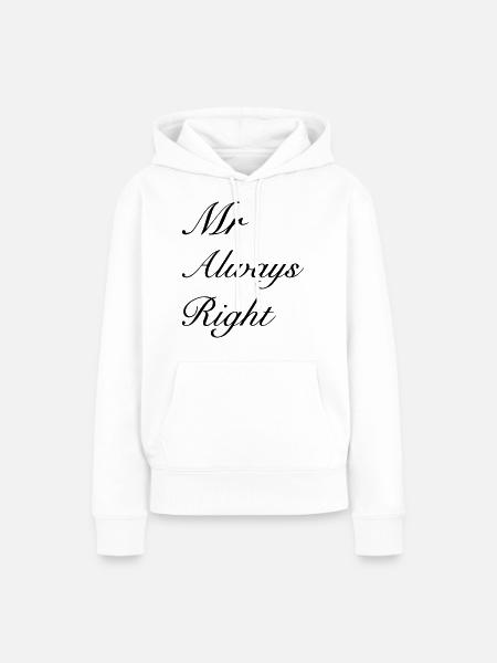 Mr Right - Frauen Premium Bio Hoodie - Weiß