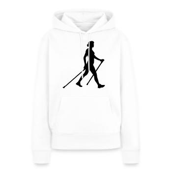 Nordic Walking - Sweat à capuche Premium bio Femme - blanc - Devant - Julia (174cm)