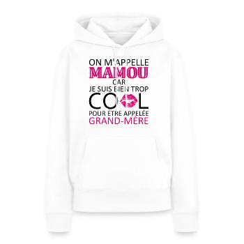 on m'appelle mamou - Sweat à capuche Premium bio Femme - blanc - Devant - Julia (174cm)