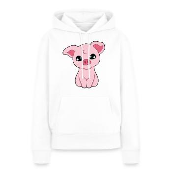 Schwein Schweinchen - Frauen Premium Bio Hoodie - Weiß - Vorne - Julia (174cm)