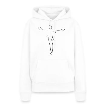 Taiji Line Art – Minimalistisch - Frauen Premium Bio Hoodie - Weiß - Vorne - Julia (174cm)