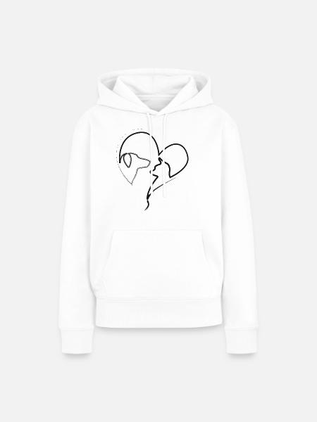 Katzenhund in Herzform - Frauen Premium Bio Hoodie - Weiß