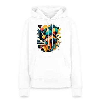 Abstrakte Geometrie - Frauen Premium Bio Hoodie - Weiß - Vorne - Julia (174cm)