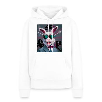 Rabbit Business - Sweat à capuche Premium bio Femme - blanc - Devant - Julia (174cm)