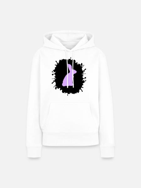 splatter hase - Frauen Premium Bio Hoodie - Weiß
