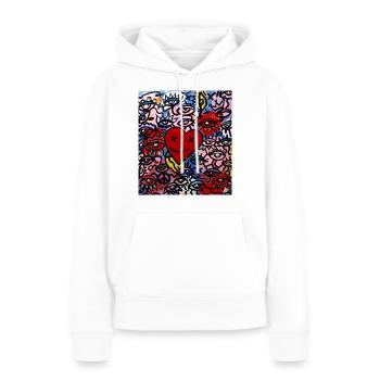 Graffiti Corazon y ojos - Sweat à capuche Premium bio Femme - blanc - Devant - Julia (174cm)