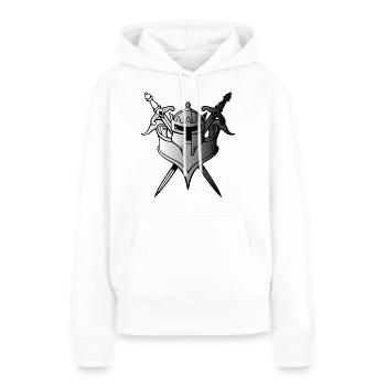 Schwerter und Helm - Frauen Premium Bio Hoodie - Weiß - Vorne - Julia (174cm)