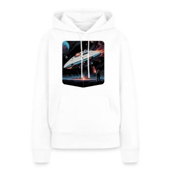 Ai Planet Raumschiff - Frauen Premium Bio Hoodie - Weiß - Vorne - Julia (174cm)