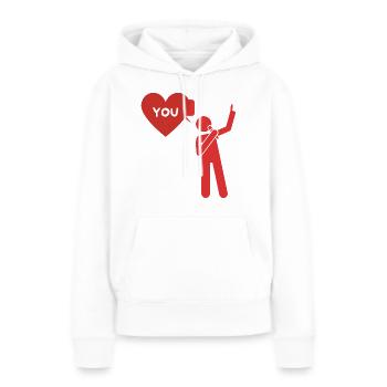 Déclaration d'amour "I love you" - Sweat à capuche Premium bio Femme - blanc - Devant - Julia (174cm)