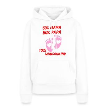 100 wunschkind 01 - Frauen Premium Bio Hoodie - Weiß - Vorne - Julia (174cm)
