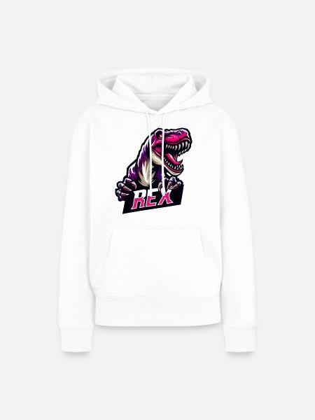 Dino Rex - Frauen Premium Bio Hoodie - Weiß