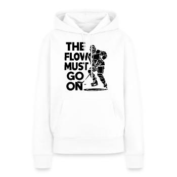 L’amour du hockey – Le flux continue - Sweat à capuche Premium bio Femme - blanc - Devant - Julia (174cm)