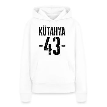 Kütahya 43 – Art et culture de Türkiye - Sweat à capuche Premium bio Femme - blanc - Devant - Julia (174cm)