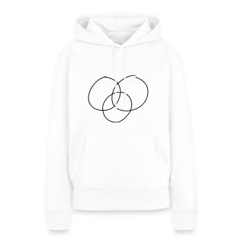 Trois cercles forment un cercle - Sweat à capuche Premium bio Femme - blanc - Devant - Julia (174cm)