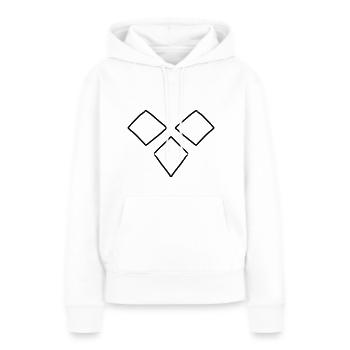 Formes Forme Carré - Sweat à capuche Premium bio Femme - blanc - Devant - Julia (174cm)