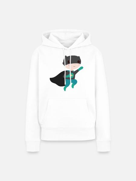 Superheld - Frauen Premium Bio Hoodie - Weiß