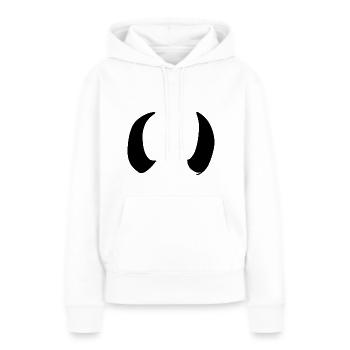 Corne Cornes Symbole Bélier - Sweat à capuche Premium bio Femme - blanc - Devant - Julia (174cm)