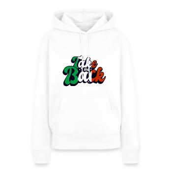 Drapeau de l’Italie Mal du pays Drapeau italien Regard en détresse - Sweat à capuche Premium bio Femme - blanc - Devant - Julia (174cm)