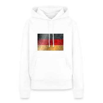 Drapeau de l’Allemagne Drapeau allemand Utilisé Look Home - Sweat à capuche Premium bio Femme - blanc - Devant - Julia (174cm)