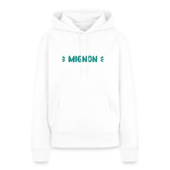 Mignon - Sweat à capuche Premium bio Femme - blanc - Devant - Julia (174cm)