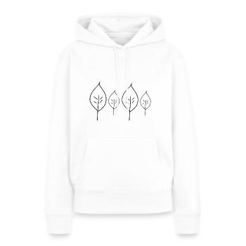 Symbole de plantation de feuilles de feuilles - Sweat à capuche Premium bio Femme - blanc - Devant - Julia (174cm)