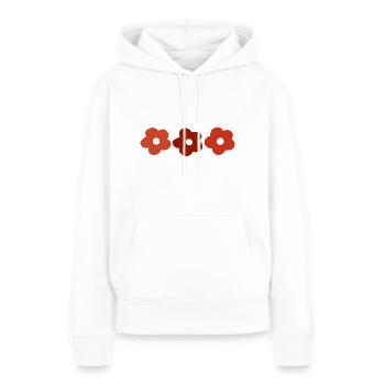 Fleurs rétro. - Sweat à capuche Premium bio Femme - blanc - Devant - Julia (174cm)