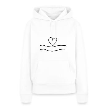 linien linie herz form liebe - Frauen Premium Bio Hoodie - Weiß - Vorne - Julia (174cm)